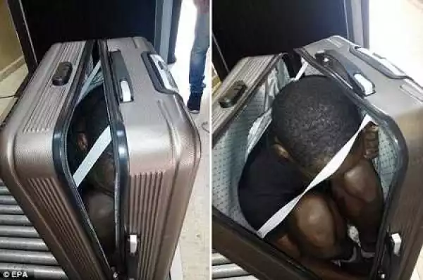 Shocking! Woman Caught While Trying to Smuggle 19-year-old Migrant Inside a Suitcase the Border (Photo)